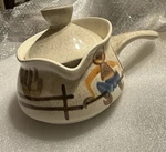 As Is - Crack See Photos Wing Round Up Covered Gravy Boat W/ Handle Htf. Fixed Price $26.40.