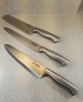 Sabatier Cutlery Stainless Carbon Steel 3 Chefs Kitchen Knives Excellent Shape!. Fixed Price $49.99.