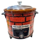 Vintage Hamilton Beach Crock Watcher Pot Stoneware Red Brick Qt Glass #449. Fixed Price $44.49.