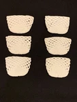 Vtg Hand Crocheted Glass Cozies & Jar Covers White SET-6 Granny Core Shabby Chic. Fixed Price $12.95.