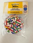 Wilton Baking Cups, 75 Count (confetti/blue/prism). Fixed Price $6.95.