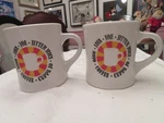 (2) Crate & Barrel Java Joe Jitter Juice Mojo Cuppa Coffee Tea Diner Mug. Fixed Price $19.99.