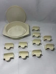 Set Of 10 Tupperware Taco Holders #2201A Beige Stackable W/ Container. Fixed Price $16.79.