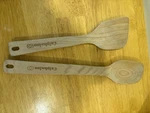 Calphalon 2-PIECE Wood Cooking Utensil Set Spoon & Spatula, Brown. Fixed Price $16.00.