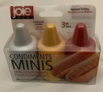 Joie Msc Mini Condiment Squeeze Bottles 3 Pc Set Refillable Red White Yellow New. Fixed Price $7.99.