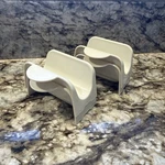 Vintage Set Of 4 Tupperware Taco Holders 2201A-2 Almond Euc. Fixed Price $6.00.