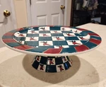Vintage 1998 Christmas Themed Ceramic Cake Stand By Cbk Ltd Llc 12-1/4". Fixed Price $10.00.
