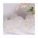 Uniqooo Frosted Arch Wedding Table Numbers With Stands 1-15, Gold Foil Printe.... Fixed Price $51.99.