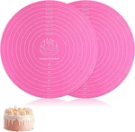 Pink Round Baking Mat With Measurements, 12 Inch Silicone Cake. Fixed Price $9.93.