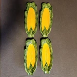 Corn On The Cob Dishes - Vintage Set Of 4 Ceramic Trays Farmhouse Kitchen. Fixed Price $26.00.