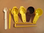 Vtg 6 Tupperware Kitchen Gadgets Separator Strainer Funnel Peeler, Olive Fork. Fixed Price $8.29.
