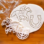 Set Of 2 Jockey & Horse Shoe Cookie Cutters - Racing Riding Equestrian Equine. Fixed Price $34.41.