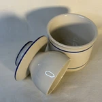 Norpro Butter Keeper French Bell Stoneware Dish Crock Kitchen Blue Stripe 4 Inch. Fixed Price $15.94.