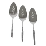 Set Of 3 Oneida Vista Stainless Pierced Servers 8.5". Fixed Price $14.39.