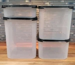 Tupperware Modular Mates Black Rectangular 4 Pcs 1, 2, 3, Storage Prepper Nice. Fixed Price $34.00.