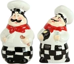 Chef Salt And Pepper Shakers Set Ceramic Kitchen Cor. Fixed Price $14.99.