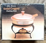 Vintage Old Dutch Solid Copper Chafing Dish W/box 2 Quart. Fixed Price $39.99.