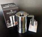 Paderno 18/10 Stainless Steel Stovetop Espresso Maker, 6 Cups, Cool Touch Handle. Fixed Price $29.00.