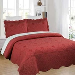 3 Piece Floral Embroidered Quilted Bedspread-beautiful Stitching. Fixed Price $35.99.