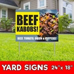 Beef Kabobs Yard Sign Corrugate Plastic With H-stakes Meat Buffet Food Burger. Fixed Price $143.95.
