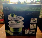 Sharper Image 4-IN-1 Salad Spinner Mandoline Slicer New Open Box. Fixed Price $17.99.