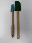 Creuset Silicone Spatula 2 Wooden Handle Baking Cooking Utensils. Fixed Price $15.99.