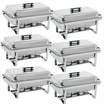 6PCS 8QT Stainless Steel Chafing Dish Buffet Trays Chafer Set Kitchenware. Fixed Price $154.46.