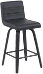 Armen Living Vienna Swivel 26" Counter Height Barstool Black Faux Leather. Fixed Price $159.00.