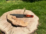 Damascus Chef Knife Custom Bengal Tiger Kirinite Handles Copper Bolsters Usa. Fixed Price $79.99.