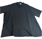 Terea By Andrea Pitter Women's Black Tunic Short Sleeve Buttons Side Slits Sz 3X. Fixed Price $18.00.