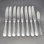 Cuisinart Mansfield 8 Serrated Dinner Knives Stainless Flatware 9" +cheese Knife. Fixed Price $14.99.