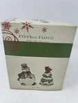 Bnib Fitz And Floyd Holly Hat Snowman Christmas Salt Pepper Shakers With Box. Fixed Price $12.99.