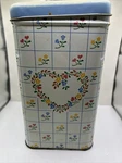 Vintage Blue Magic Floral Tin Canister Cheinco 1985 Chd Jamie 8.5 Heart Wreath. Fixed Price $15.50.
