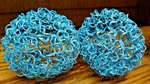 Set (2) 4" Teal Wire Christmas Tree Ornaments/balls Multi-purpose Home Decor 319. Fixed Price $17.99.