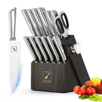 Imarku Kitchen Knife Set With Block And Built-in Sharpener, Japanese Stainles.... Fixed Price $159.99.