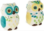 Owl Salt & Pepper Shakers Floral Hand-painted Ceramic By Boston Warehouse. Fixed Price $23.94.