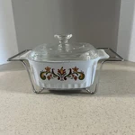 Nordic 1/2 Qt. Cast Aluminum Bakeware W/ Pyrex Glass Lid & Chrome Cradle. Fixed Price $20.00.