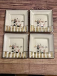 Hd Designs Le Whimsical Chefs Deep Dish Square Set Of 4 Salad Plates 8 X. Fixed Price $50.00.