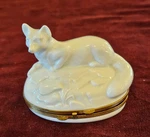 Chamart Limoges France Porcelain Trinket Box Fox. Fixed Price $129.99.