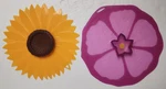 Charles Viancin Lot Of Reusable Silicon Hibiscus And Sunflower Lids 11" & 12". Fixed Price $20.00.