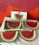 Boston Market New Set Of 4 Watermelon Slice Cocktail Appetizer Plates Ceramic. Fixed Price $19.99.