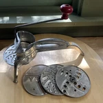Vintage Mouli Shredder Salad Maker Slicer Grater Kitchen Tool 4 Blade Hand Crank. Fixed Price $21.50.
