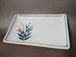 Japanese Tohachigama Sushi Tray Ayame Iris Accent Rectangle Fine Dining Serving. Fixed Price $30.00.