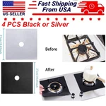 4PCS Reusable Clean Mat Pad Gas Protector Cooker Cover Kitchen Stovetop. Fixed Price $10.99.