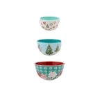 Pioneer Woman Set Of Three (3) Melamine Measuring Bowls Wishful Winter. Fixed Price $21.20.