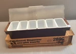 Vtg Rubbermaid Brown Condiment Dispenser W/6 One-pint Inserts. New W/box. Fixed Price $29.99.