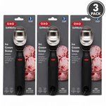 Oxo Softworks Stainless Steel Ice Cream Scoop Non-slip Grip Dishwasher Safe 3 Pk. Fixed Price $30.00.
