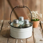 Ctw Home Collection Round Bucket Salt Pepper And Toothpick Caddy - White. Fixed Price $69.80.