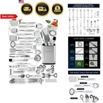 Kitchen Utensils Set 54 Pcs Stainless Steel Silicone Cooking Tools Complete. Fixed Price $130.86.