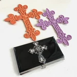 Pocket Stainless Steel Metal Business Card Holder Case Black W/ Cross Christian. Fixed Price $6.35.